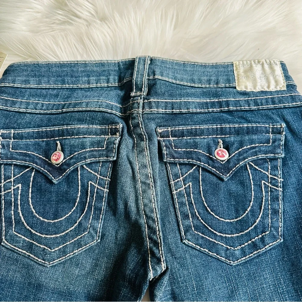 NWT True Religion Swarovski Crystals Flare Leg Jeans Made in USA, 29